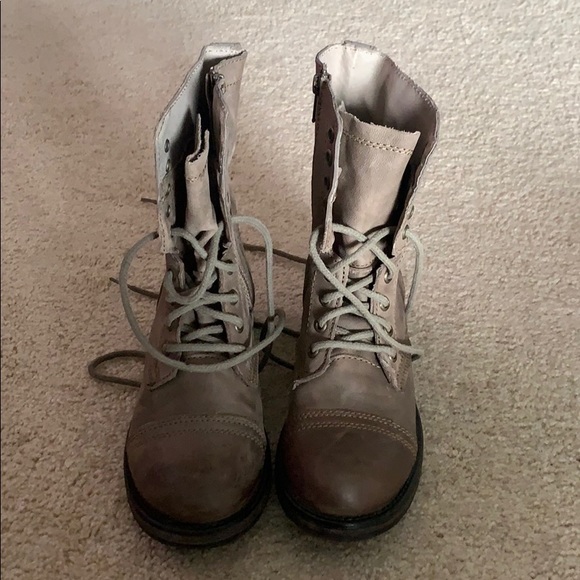 Steve Madden Tropa2-0 Stone Leather combat boots - Picture 2 of 5